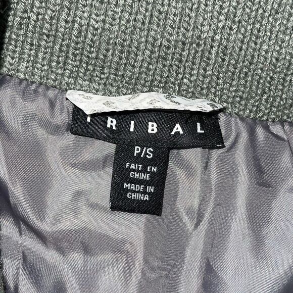 Tribal Womens Full Zip Ribbed Knit Collar Lined Puffer Vest Gray Size Small - Picture 5 of 8